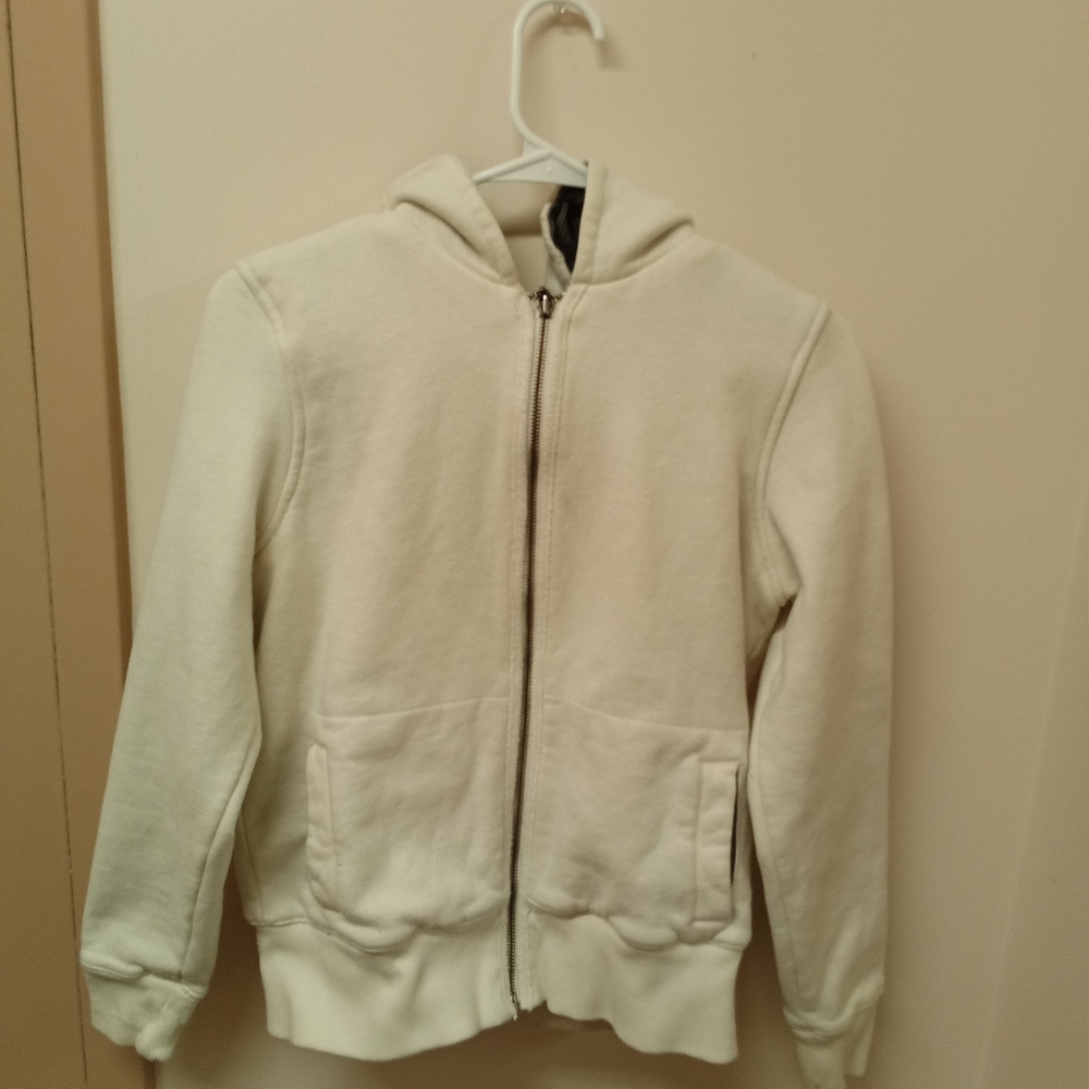 Old Navy Hoodie Girls Large Off White Warm Full Zip
